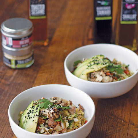 Chicken Salad With A Ginger Black Garlic Asian Dressing