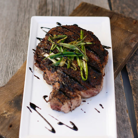 Coffee Grilled Ribeye With A Smoked Balsamic Glaze