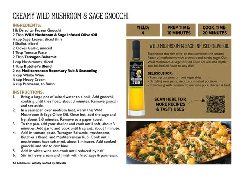 WILD MUSHROOM & SAGE INFUSED OLIVE OIL